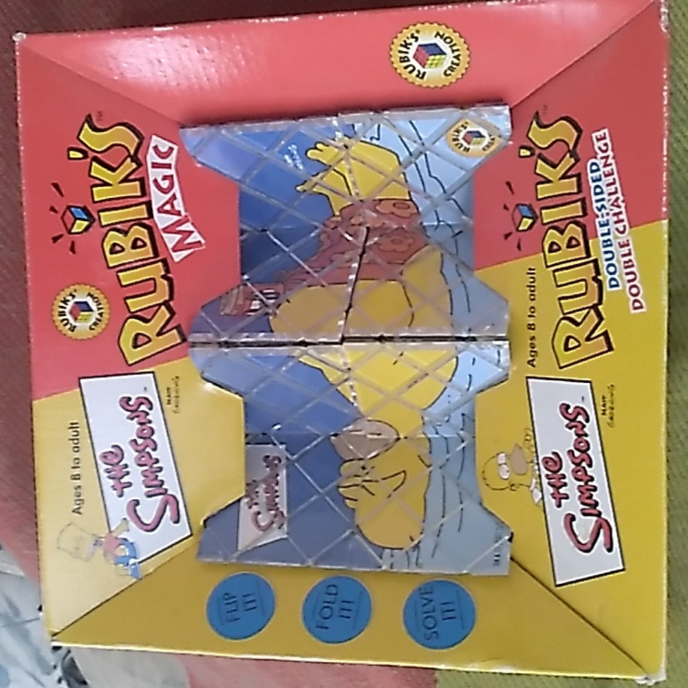 Vintage The Simpsons 2001 Rubik’s Magic Double-Sided Double Challenge Puzzle